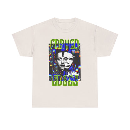 Retro Glitch Faces Tee — "Grown" Graphic Vintage-Inspired T-Shirt