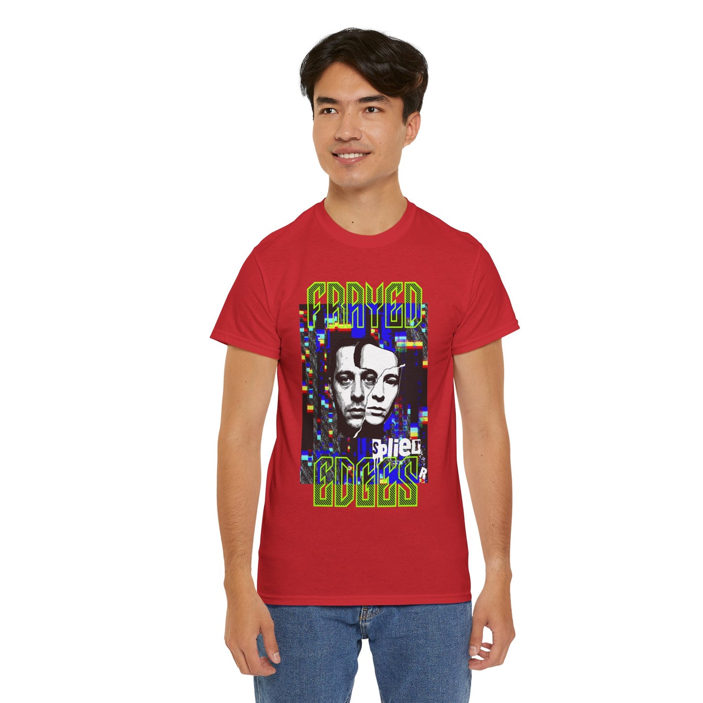 Retro Glitch Faces Tee — "Grown" Graphic Vintage-Inspired T-Shirt