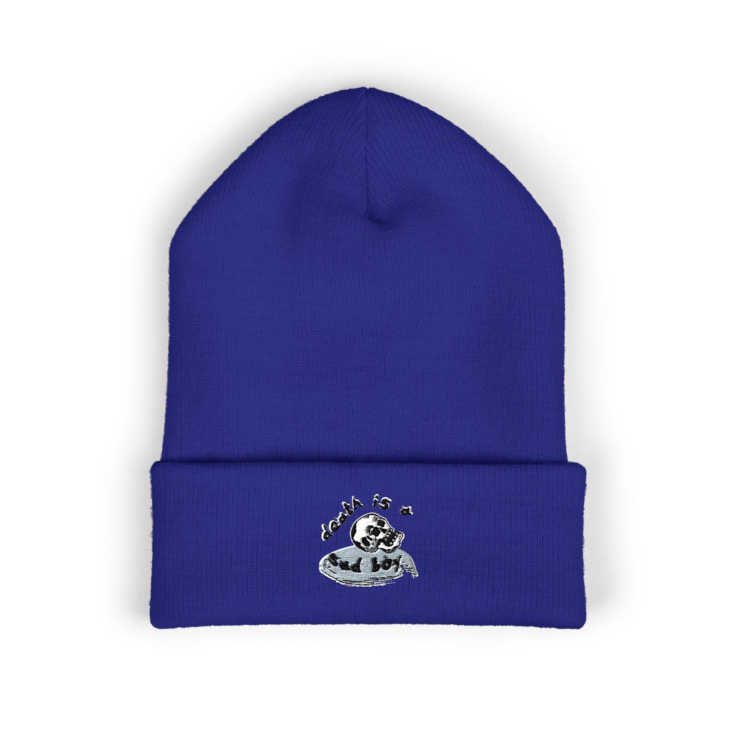 Death Is A Sad Boy Embroidered Classic Cuffed Beanie