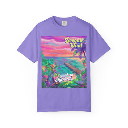Second Wind Sunset Beach T-Shirt — Tropical Vintage Surf Graphic Tee