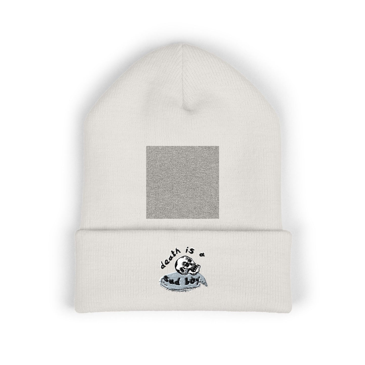 Death Is A Sad Boy Embroidered Classic Cuffed Beanie