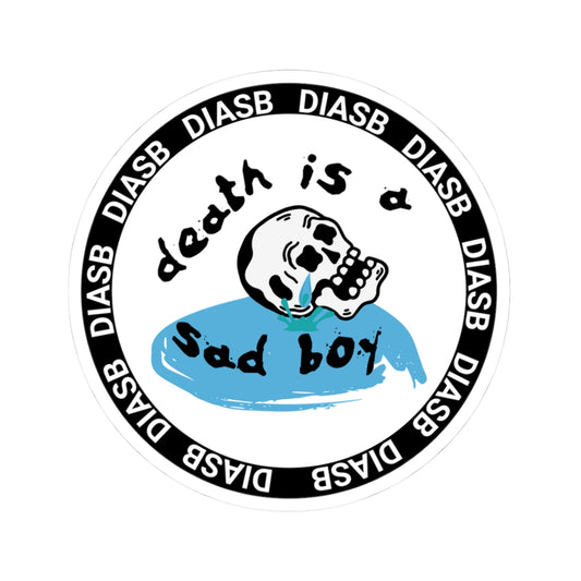 Sticker — “death is a sad boy” Skull Sadcore Vinyl Kiss-Cut Sticker