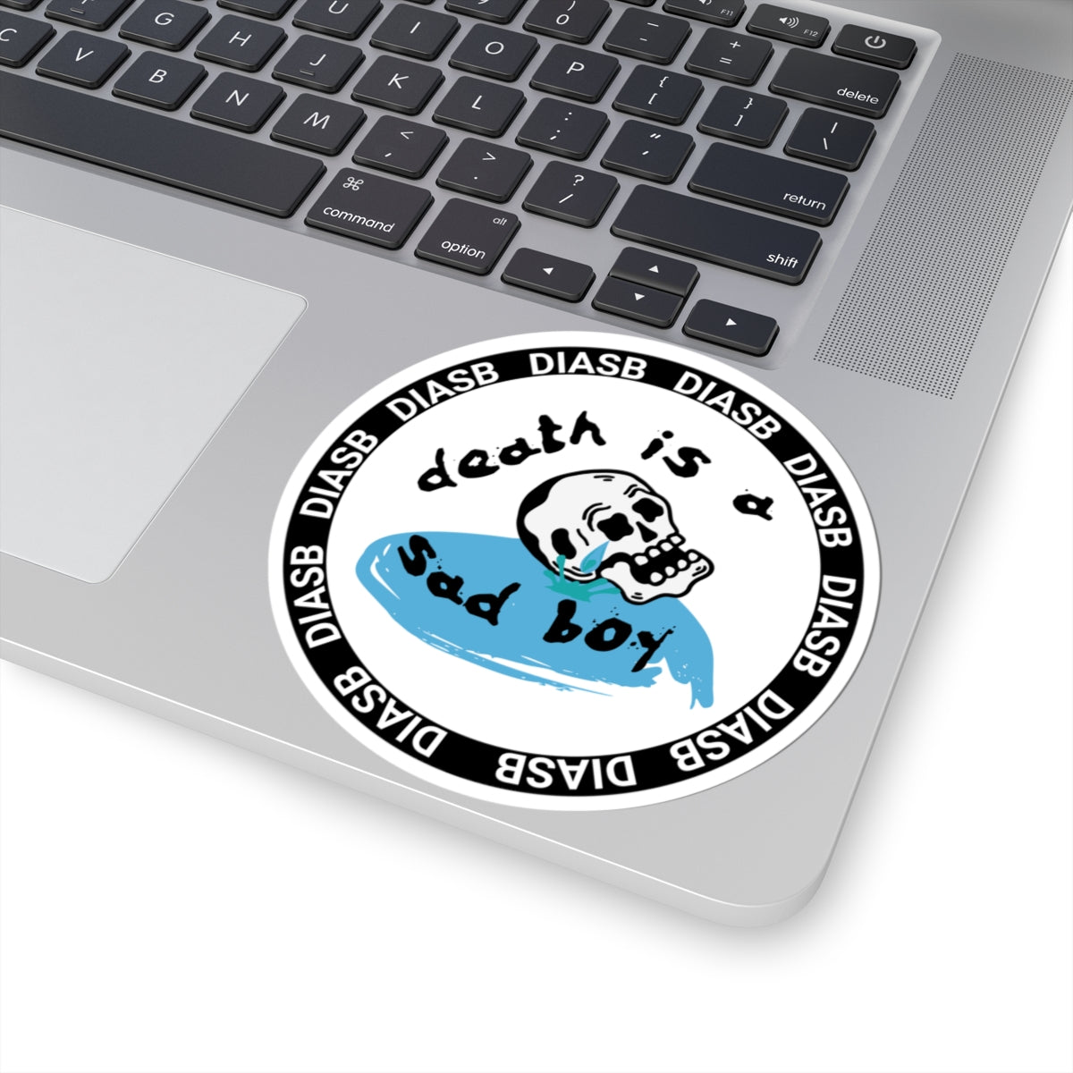 Sticker — “death is a sad boy” Skull Sadcore Vinyl Kiss-Cut Sticker
