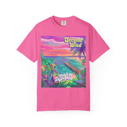Second Wind Sunset Beach T-Shirt — Tropical Vintage Surf Graphic Tee