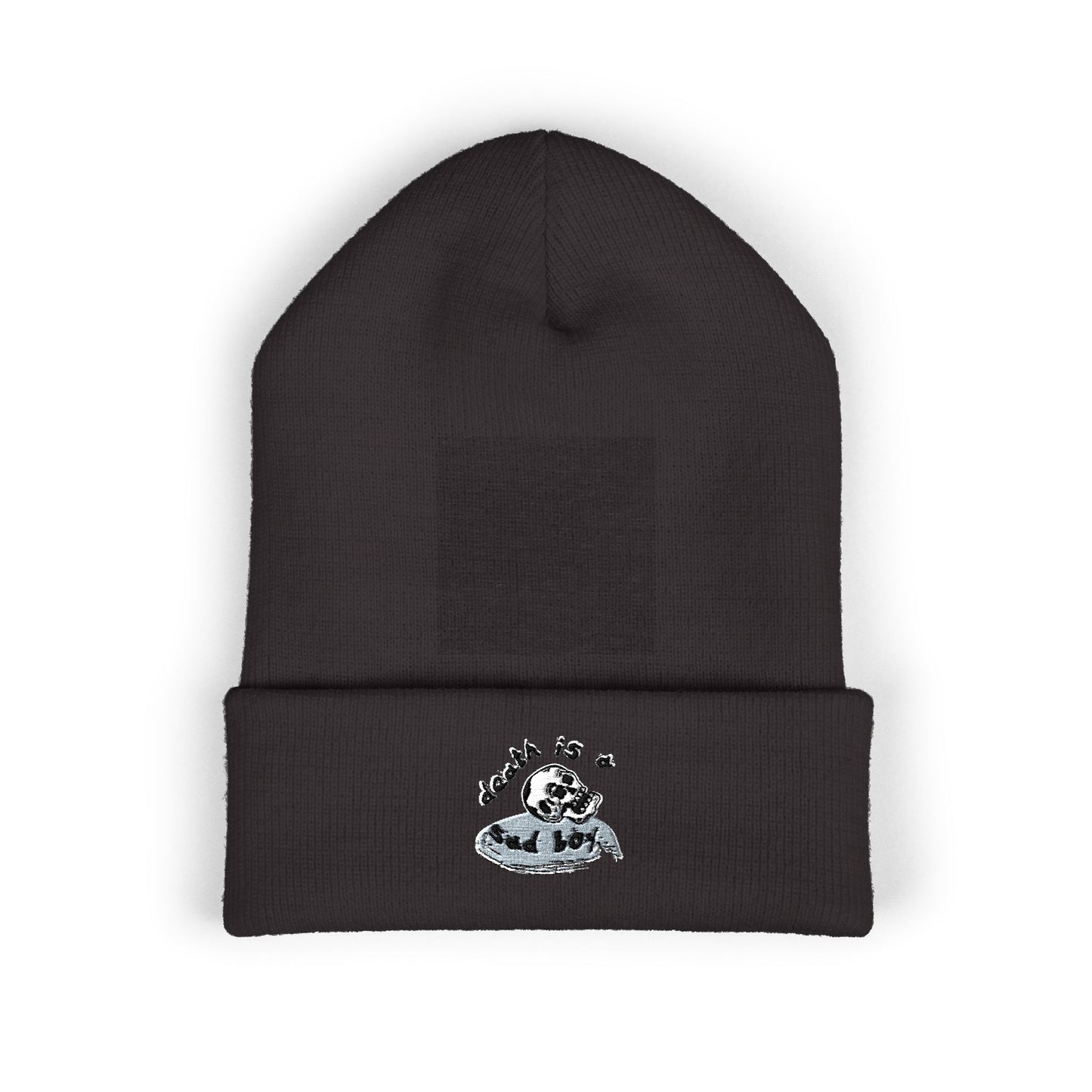 Death Is A Sad Boy Embroidered Classic Cuffed Beanie