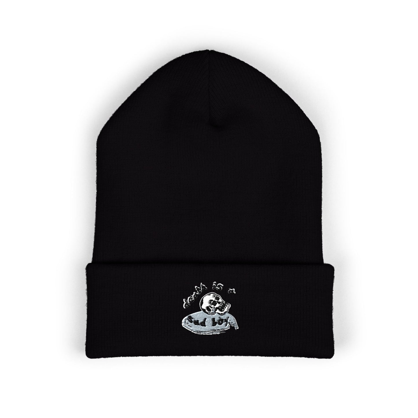 Death Is A Sad Boy Embroidered Classic Cuffed Beanie