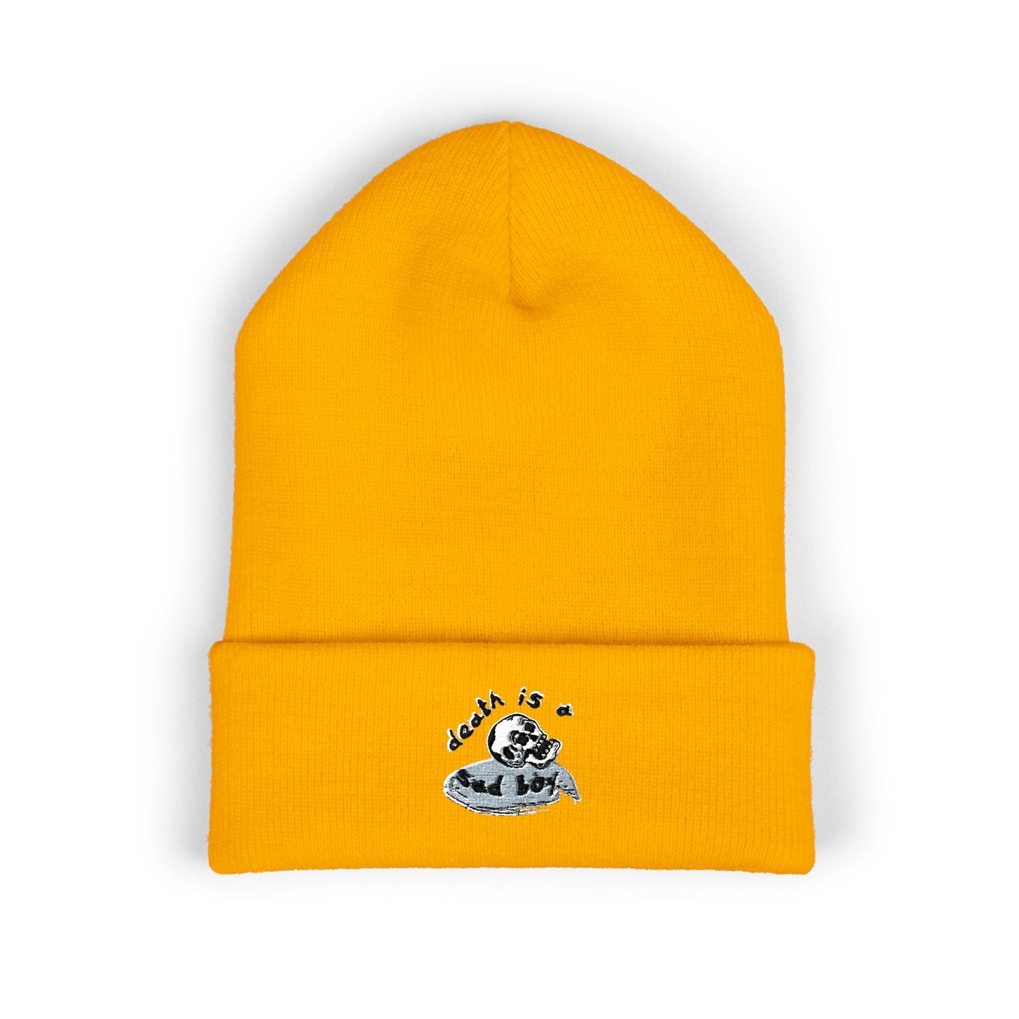 Death Is A Sad Boy Embroidered Classic Cuffed Beanie