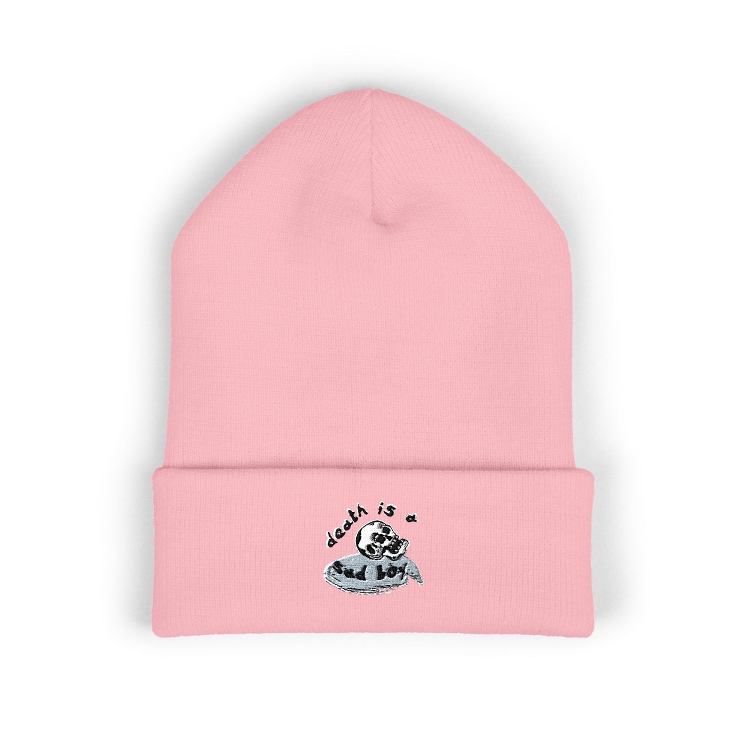 Death Is A Sad Boy Embroidered Classic Cuffed Beanie